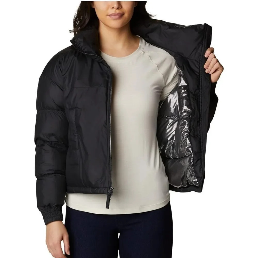 Columbia Women's Pike Lake Cropped Puffer winter Jacket - Black NWT